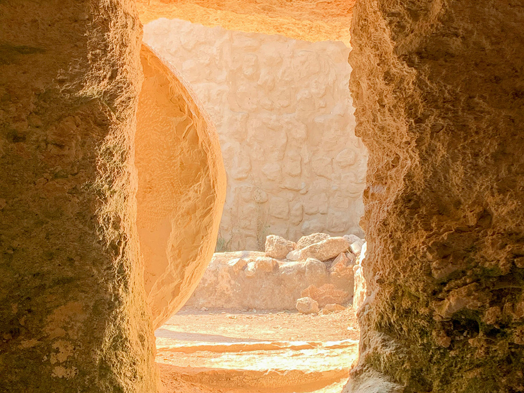 Empty tomb symbolizing Jesus' resurrection after Lent